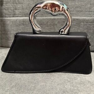 Othr Black Mini Top-Handle Bag with Sculpted Silver Handle